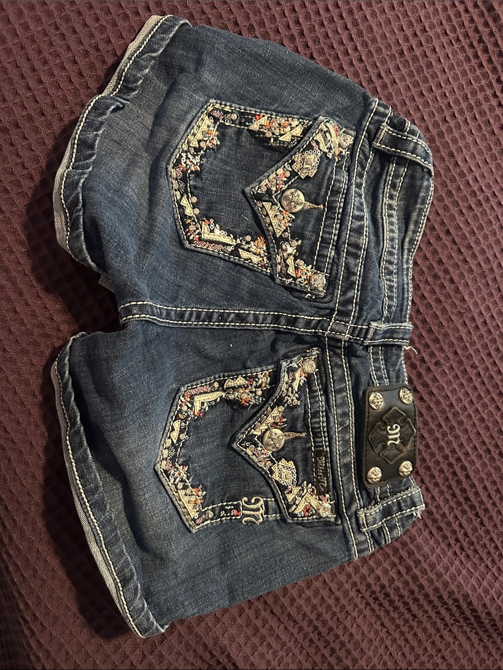 Miss Me Medium Blue Rolled Cuff Denim Shorts - Picture 2 of 4